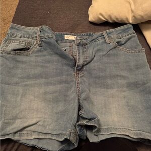 Maurices Faded Light Blue Denim Shorts